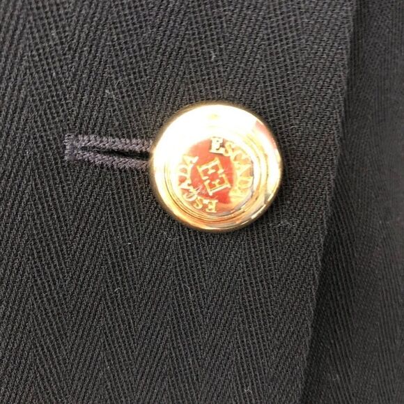 Escada by M.Ley Black Wool Herringbone Suit jacket - Picture 8 of 10